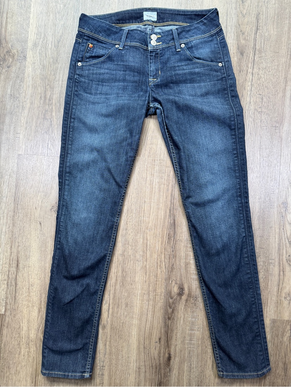 Hudson Collin Flap Skinny Jeans Dark Wash Double Button Size 29